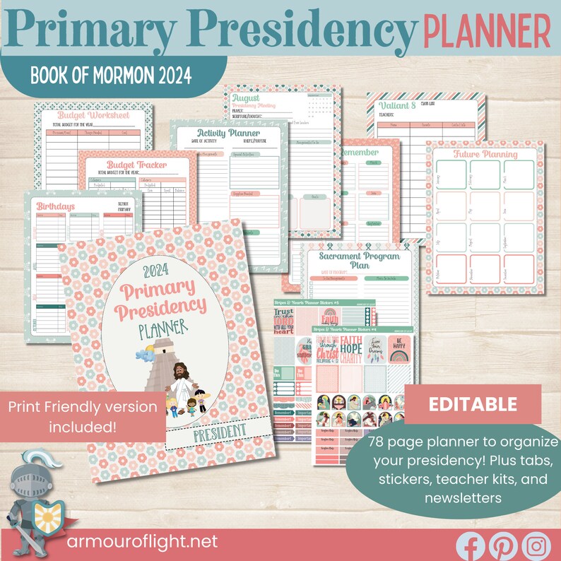 2024 LDS Primary Planner, Primary Presidency Binder, Teacher Class ...