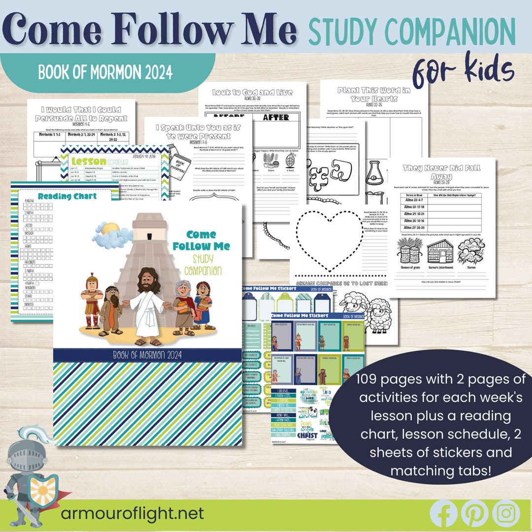 Come Follow Me 2024 Kid's Book of Mormon Workbook Kids Etsy