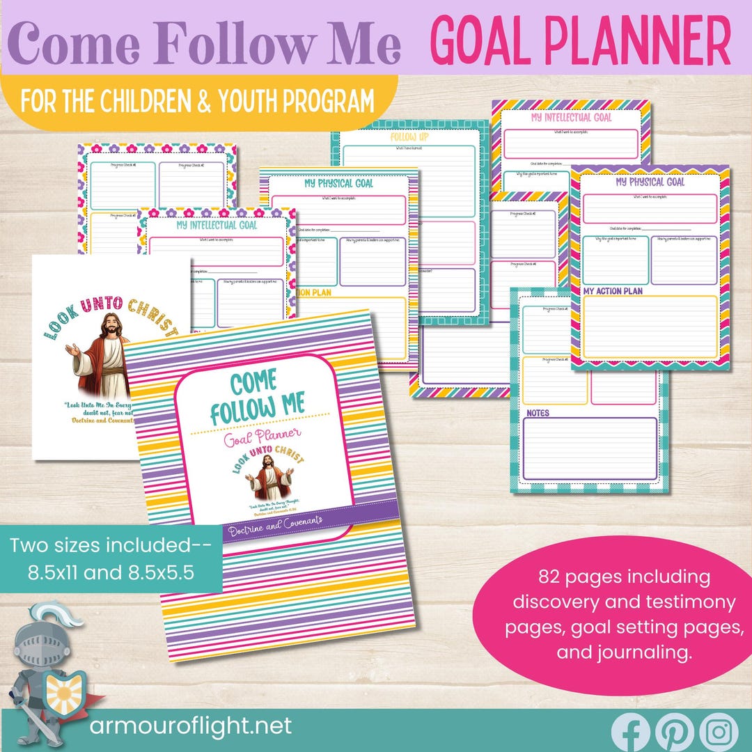 LDS Youth Goal Planner 2025, Children and Youth Program, Goal Setting Workbook, Young Women ...