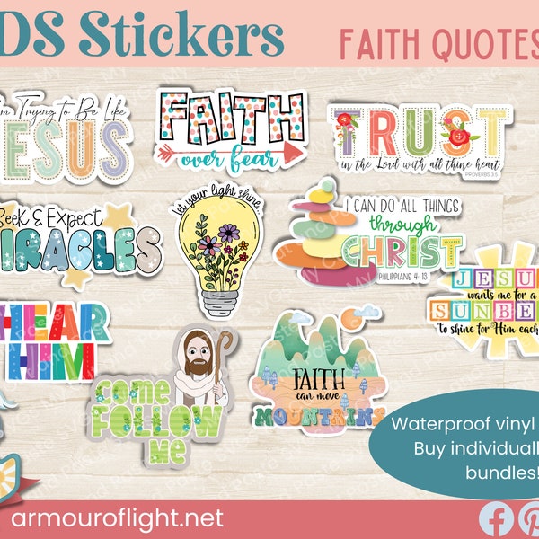 LDS Young Women Stickers, LDS Inspirational Quotes, Faith Sticker Pack, Scripture Decals, Waterproof Vinyl Stickers, Youth Theme Stickers