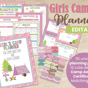 Girl&#39;s Camp Planner - LDS Young Women - Camp Director Planner - Youth Planner - Girls Camp Ideas - Girl&#39;s Camp Awards