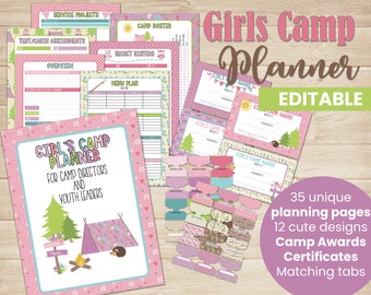 Girl's Camp Planner - LDS Young Women - Camp Director Planner - Youth Planner - Girls Camp Ideas - Girl's Camp Awards