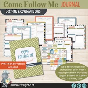 Come Follow Me Doctrine and Covenants, Scripture Study Journal, 2025 Come Follow Me Notebook, LDS Youth Study Workbook, Printable Journal