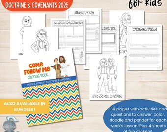 Come Follow Me 2025, Doctrine and Covenants Coloring Book, LDS Primary Coloring Pages, Kid's Scripture Study Workbook, LDS Church History