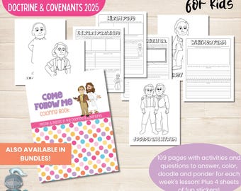 Come Follow Me 2025, Doctrine and Covenants Coloring Book, LDS Primary Coloring Pages, Kid's Scripture Study Workbook, LDS Church History
