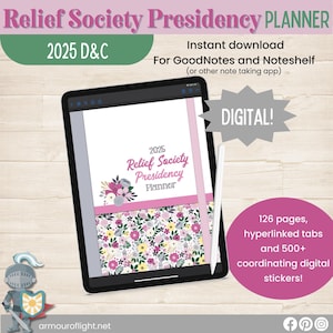 Planner ZHV-presidium 2025, digitale GoodNotes-planner, LDS RS-planner, organisator ZHV, bedieningsopdrachten