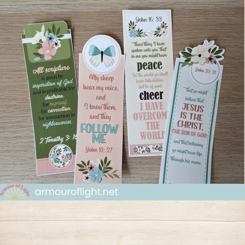 Scripture Embeded Bookmarks Scripture Bookmarks, Bible Verse Bookmark Set, New Testament Book Mark ...