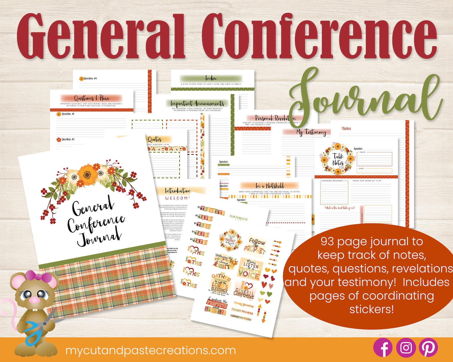 General Conference Journal LDS Printable Journal Etsy