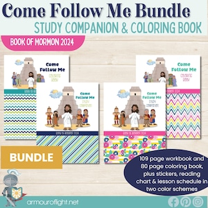 Come Follow Me 2024, Kid's Book of Mormon Workbook BUNDLE,  Kids Scripture Study, LDS Primary, Kid's Coloring Book, Children's Scriptures