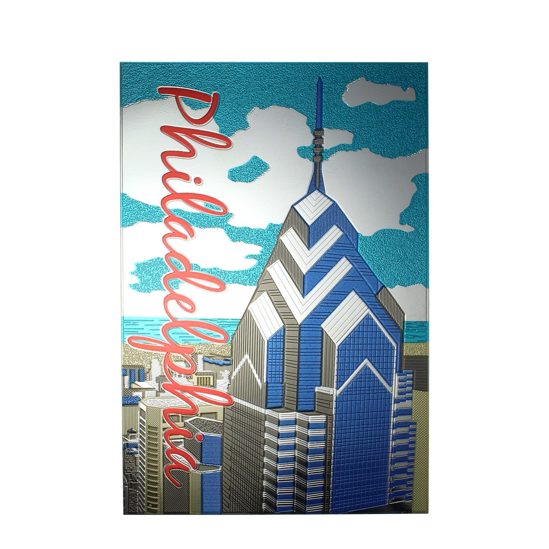 Philadelphia Sticker Philadelphia Skyline Metal Decal Sticker for Indoor or Outdoor Use on ...