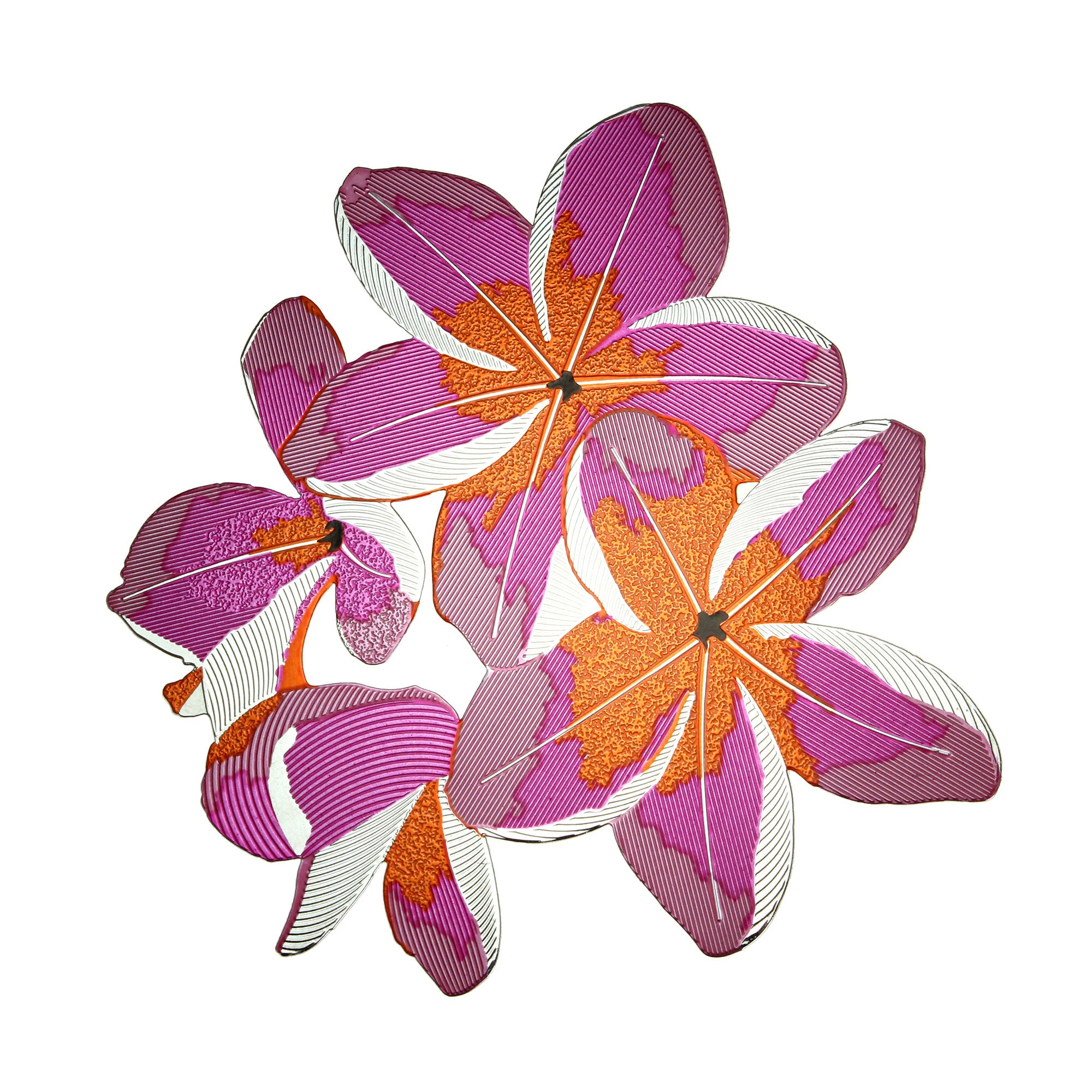 Plumeria Flower Metal Decal Sticker for Indoor or Outdoor Use on