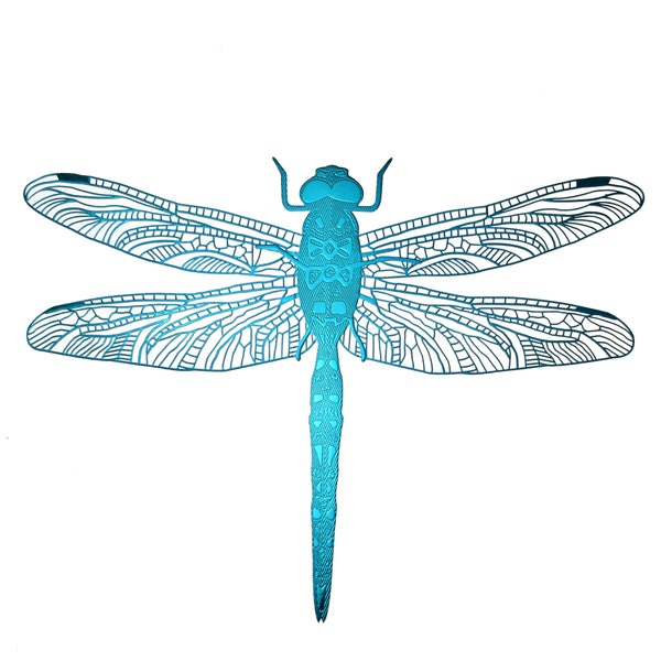 Dragonfly Print Metal Decal Sticker for Indoor or Outdoor Use on Laptops, Cars, Notebooks, Folders, Scrapbooking, Decor