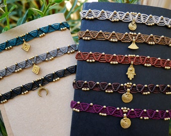macrame choker necklace