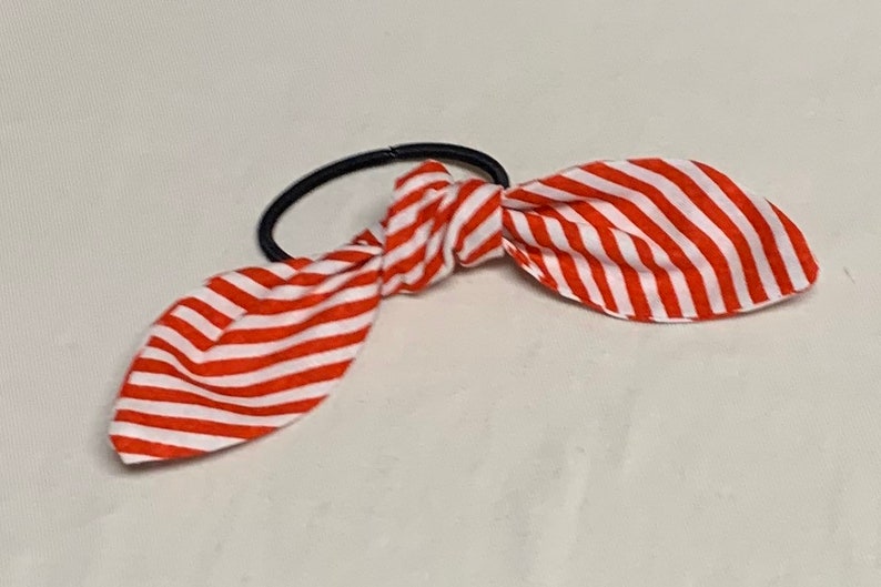 hair tie Candy stripe Christmas Stripe Red checkered Tie Knot Scrunchie bow scrunchie Top knot candy cane hair elastics,gingham