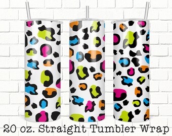 Cheetah Print Tumbler Wrap, 20oz Skinny Straight Tumbler Design for Sublimation, Full Tumbler Wrap, Tumbler Wrap File, PNG Digital Download