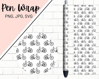 Bicycle Pen Wrap, Bike Pen Wrap, Cycling Pen Wrap, Sports Pen Wrap, Epoxy Pen Wrap, Pen Wrap PNG, Pen Wrap Design, Pen Wrap SVG, Pen Wrap