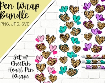 Cheetah Print Pen Wrap, Cheetah Pen Wrap, Glitter Pen Wrap, Pen Wrap Bundle, Epoxy Pen Wrap, Pen Wrap SVG, Pen Wrap PNG, Pen Wrap Template