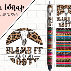 Country Western Pen Wrap, Serape Pen Wrap, Desert Pen Wrap, Southern Pen Wrap, Cowhide Inkjoy Pen Wrap, Cowgirl Pen Wrap, Pen Wrap PNG