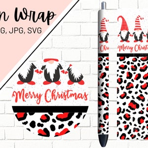 Christmas Pen Wraps, Winter Pen Wrap, Holiday Pen Wraps, Gnome Pen Wrap, Epoxy Pen Wrap, Pen Wrap PNG, Pen Wrap Waterslide,