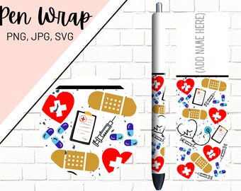 Nurse Pen Wrap, Medical Pen Wrap, Glitter Pen Wraps, Doctor Pen Wrap, Epoxy Pen Wrap, Pen Wrap PNG, Pen Wrap Design, Pen Wrap Waterslide