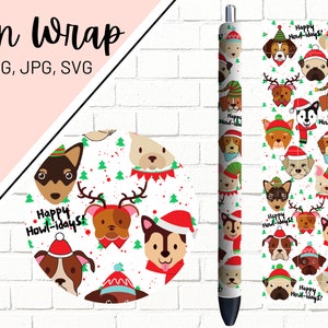 Christmas Pen Wraps, Dog Pen Wrap, Holiday Pen Wraps, Funny Pen Wrap, Epoxy Pen Wrap, Pen Wrap PNG, Pen Wrap Waterslide,