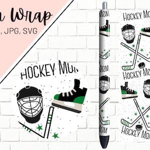Hockey Pen Wrap, Sports Pen Wrap, Hockey Mom Pen Wrap, Hockey SVG, Epoxy Pen Wrap, Pen Wrap SVG, Pen Wrap PNG, Pen Wrap Waterslide