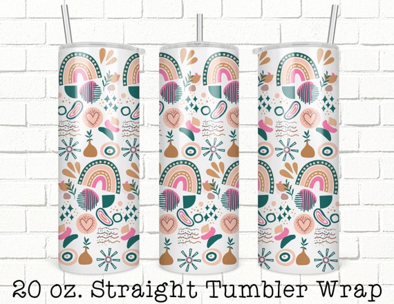 Boho Tumbler Wrap, 20oz Skinny Straight Tumbler Design for Sublimation, Full Tumbler Wrap,  Tumbler Wrap File, PNG Digital Download