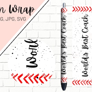Softball Pen Wrap, Sports Pen Wrap, Baseball Pen Wrap, Softball Coach Pen Wrap, Epoxy Pen Wrap, Pen Wrap SVG, Pen Wrap PNG, Pen Wrap Designs