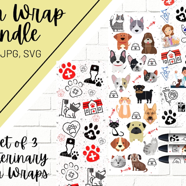 Vet Pen Wrap, Vet Tech Pen Wrap, Glitter Pen Wrap, Dog Pen Wrap, Epoxy Pen Wrap, Pen Wrap PNG, Pen Wrap Design, Pen Wrap Waterslide