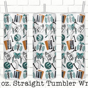 Orthopedic Medicine Tumbler Wrap, Medical Tumbler, 20oz Skinny Straight Tumbler Design for Sublimation, Full Tumbler Wrap, Tumbler Wrap File