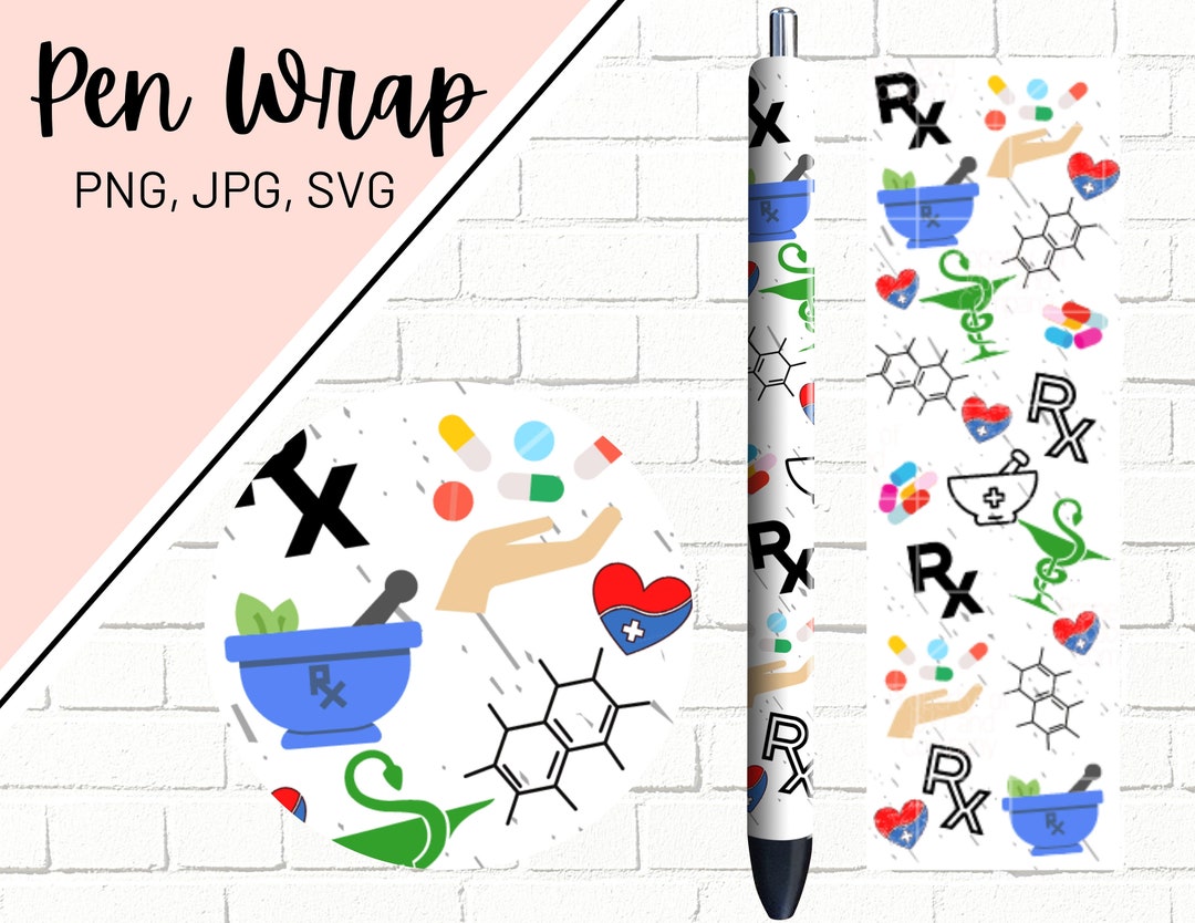 Pharmacy Pen Wrap, Pharmacist Pen Wrap, Pharmacy Tech Pen Wrap, Medical
