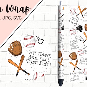 Baseball Pen Wrap, Sports Pen Wrap, Glitter Pen Wrap, Baseball Mom Pen Wrap, Epoxy Pen Wrap, Pen Wrap PNG, Pen Wrap SVG, Pen Wrap Template