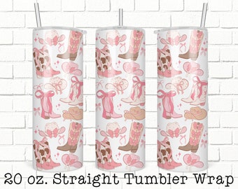Coquette Tumbler Wrap Designs, Tumbler Sublimation Designs, Cowgirl Tumbler PNG, Southern Tumbler Wrap, Western Tumbler Wrap, Cowgirl Boots