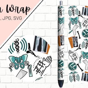 Orthopädische Medizin Stift Wraps, Ortho arzt assistent Pen Wrap, Medical Field Pen Wrap, Epoxy Pen Wrap, Pen Wrap PNG SVG, Pen Wrap