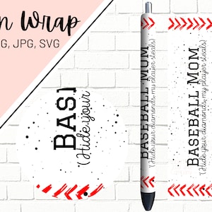 Baseball Pen Wrap, Sports Pen Wraps, Glitter Pen Wraps, Baseball Mom Pen Wrap, Epoxy Pen Wrap, Pen Wrap SVG, Pen Wrap PNG, Pen Wrap Template