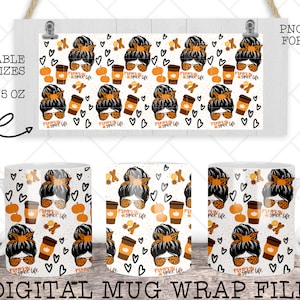 Pumpkin Spice Mug Wrap, Mug Wrap voor sublimatie, Mok Sublimatie, 11 oz Mug Wrap, 15 oz Mug Wrap, Mug Wrap Sjabloon, Cricut Press Mug