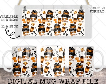 Pumpkin Spice Mug Wrap, Mug Wrap voor sublimatie, Mok Sublimatie, 11 oz Mug Wrap, 15 oz Mug Wrap, Mug Wrap Sjabloon, Cricut Press Mug