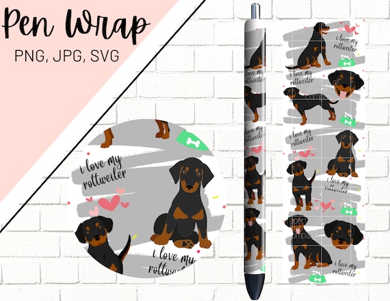 Rottweiler Gel Pen - Refillable, Comfort Grip, Easy Glide Ink - Perfect Gift For Dog Lovers