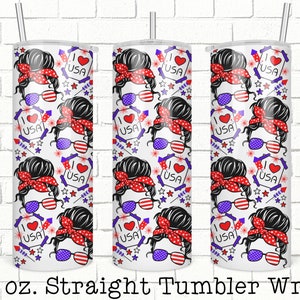 America Tumbler Wrap, 20oz Skinny Straight Tumbler Design for Sublimation, Fourth of July Tumbler Wrap,  Tumbler Wrap File, Digital Download