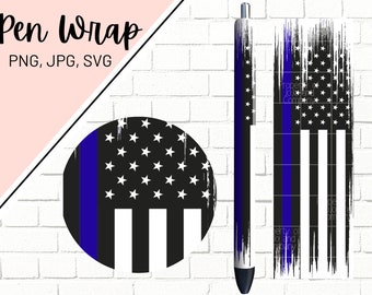 Police Pen Wrap, Policeman Pen Wrap, Back the Blue Pen Wrap, Cop Pen Wrap, Epoxy Pen Wrap, Pen Wrap PNG, Pen Wrap Waterslide, Pen Wrap