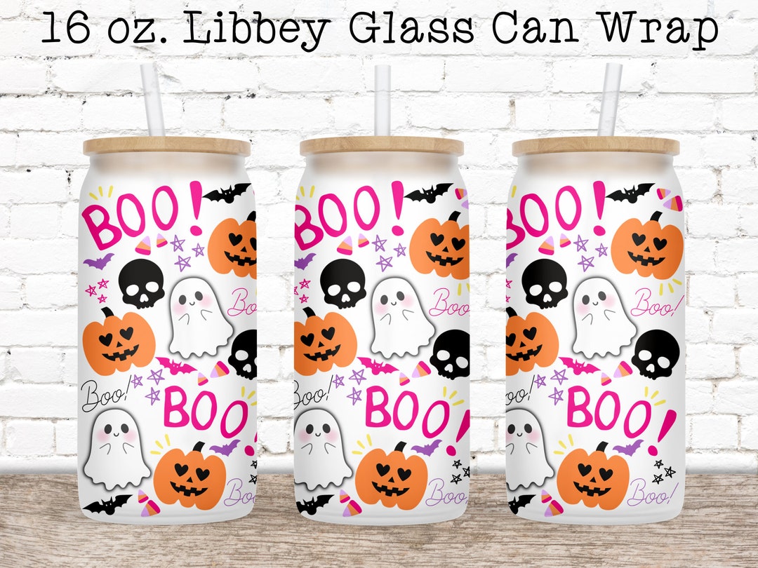 Halloween Glass Can Wrap PNG, Libbey Glass Wrap, Can Glass Wrap, 16 Oz ...