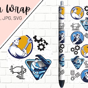 Car Mechanic Pen Wrap, Tool Box Pen Wrap, Body Shop Pen Wrap, Ink Joy Pen Wrap, Pen Wrap PNG SVG, Pen Wrap Designs, Pen Wrap For Guys