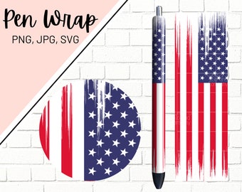 Patriotic Pen Wrap, Flag Pen Wrap, USA Pen Wrap, Glitter Pen Wrap, America Pen Wrap, Epoxy Pen Wrap, Pen Wrap SVG, Pen Wrap PNG, Pen Wrap