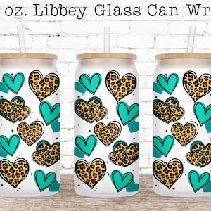 Cheetah Glass Can Wrap, 16 oz Clear Glass Wrap, Can Glass Wrap PNG, 16 oz Glass Can Wrap, Glass Can Sublimation Wrap, Coffee Beer Can Glass