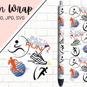 Running Pen Wrap, Runner Pen Wrap, Glitter Pen Wraps, Running Club Pen Wrap, Epoxy Pen Wrap, Pen Wrap SVG, Pen Wrap PNG, Pen Wrap Template