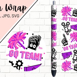 Cheer Pen Wrap, Cheerleading Pen Wrap, Glitter Pen Wrap, Cheerleader Pen Wrap, Epoxy Pen Wrap, Pen Wrap SVG, Pen Wrap PNG, Pen Wrap Designs