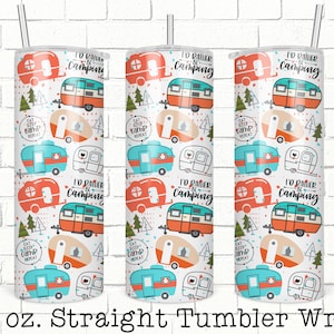 Camping Tumbler Wrap, 20oz Skinny Straight Tumbler Design for Sublimation, Full Tumbler Wrap, Camper Tumbler Wrap File, PNG Digital Download