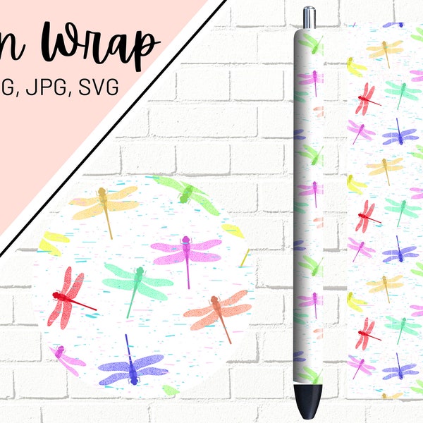 Dragonfly Pen Wrap, Bug Pen Wrap, Glitter Pen Wraps, Ink Joy Pen Wrap, Epoxy Pen Wrap, Pen Wrap PNG, Pen Wrap Design, Pen Wrap Waterslide