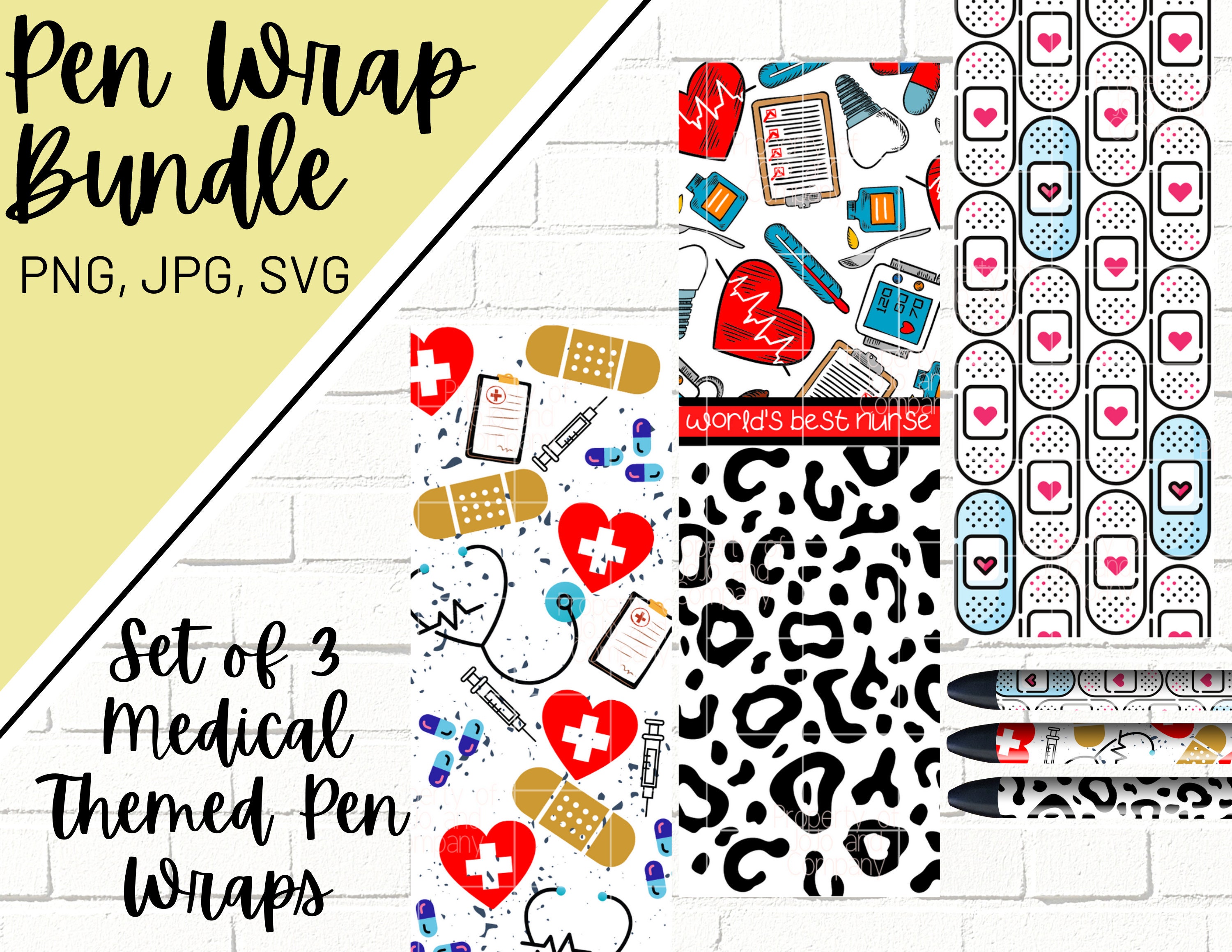 Nurse Pen Wraps Medical Pen Wrap Glitter Pen Wraps Etsy