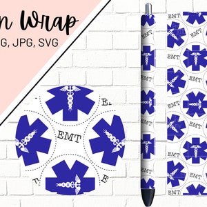 EMT Pen Wrap, Medical Pen Wrap, First Responder Pen Wrap, Paramedic Pen Wrap, Epoxy Pen Wrap, Pen Wrap PNG, Pen Wrap SVG, Pen Wrap Template